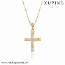 32292 Xuping blanc zircon couleur en forme de croix pendentif pour les cadeaux de Noël